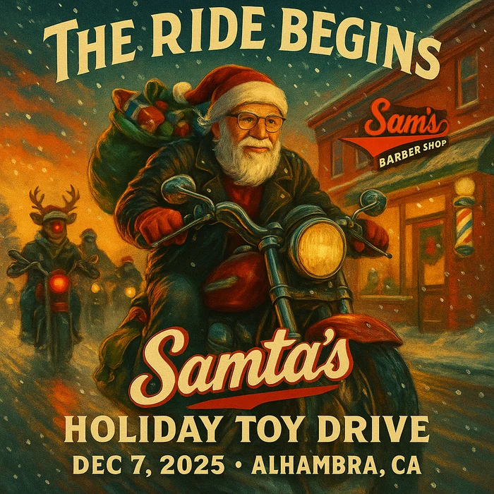 Event flyer for Samta's Holiday Toy Drive