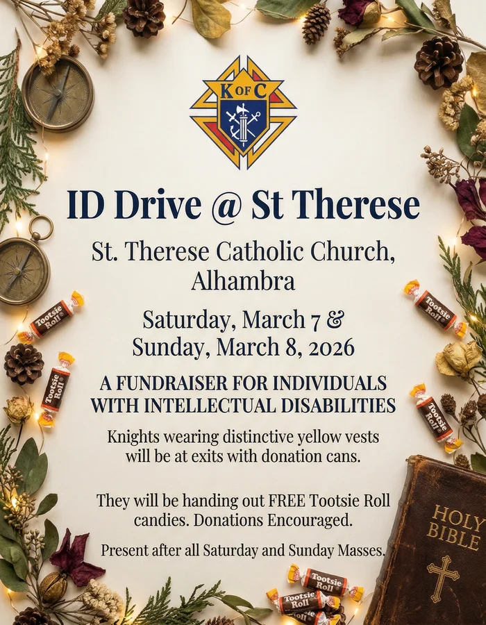 Event flyer for ID Drive @ St Therese - Saturday & Sunday